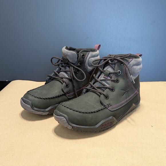 KURU Quest Hiking Boots Jet Black Basalt Fig Purple Gorpcore